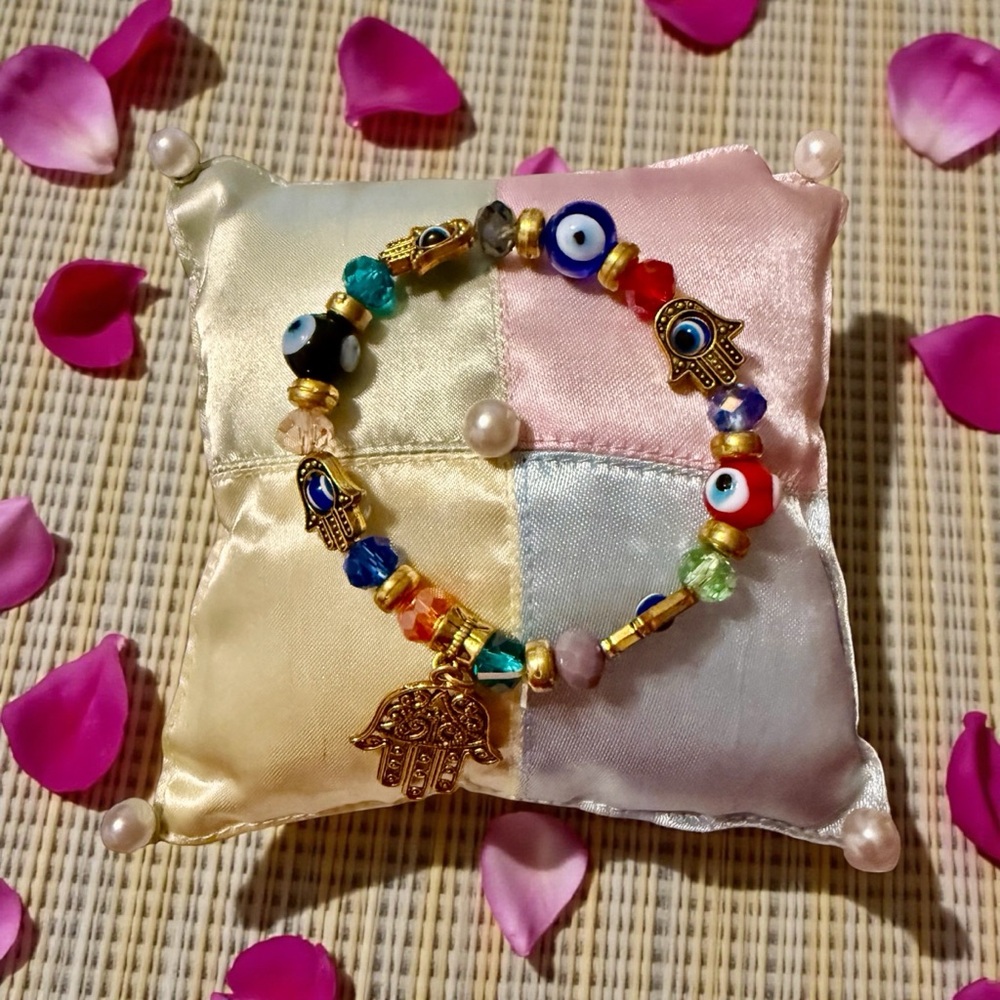 Colorful Beaded Evil Eye Bracelet